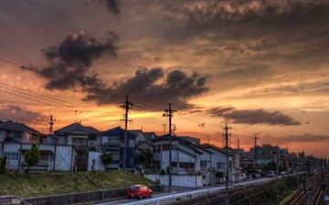 Sunset Okazaki Aichi Prefecture Japan All Mac wallpaper
