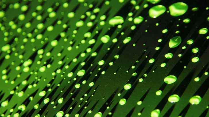 Green Water Droplets Mac Wallpaper