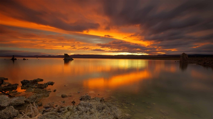 Sunset Lake Landscape Mac Wallpaper