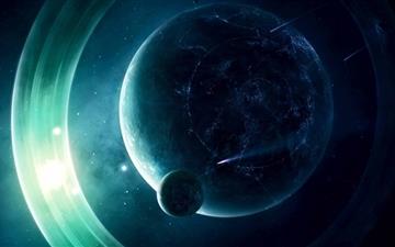 A Planet With Light Rings All Mac wallpaper