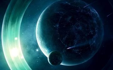 A Planet With Light Gings All Mac wallpaper