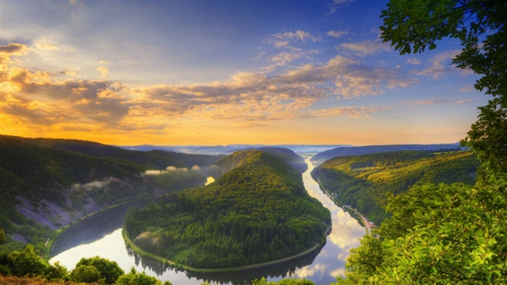 River Bend Panoramic View Mac Wallpaper