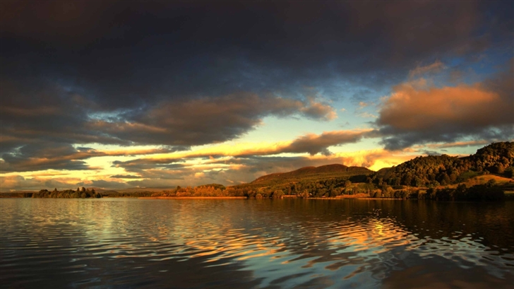 Sunset On The Lake Of Menteith Mac Wallpaper