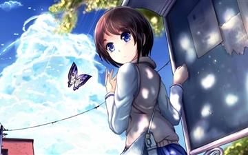 Girl And Butterfly All Mac wallpaper