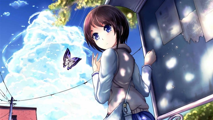 Girl And Butterfly Mac Wallpaper