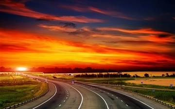 Highway at Sunset All Mac wallpaper