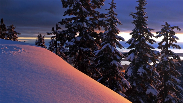 Snowy Ridge Evening Mac Wallpaper