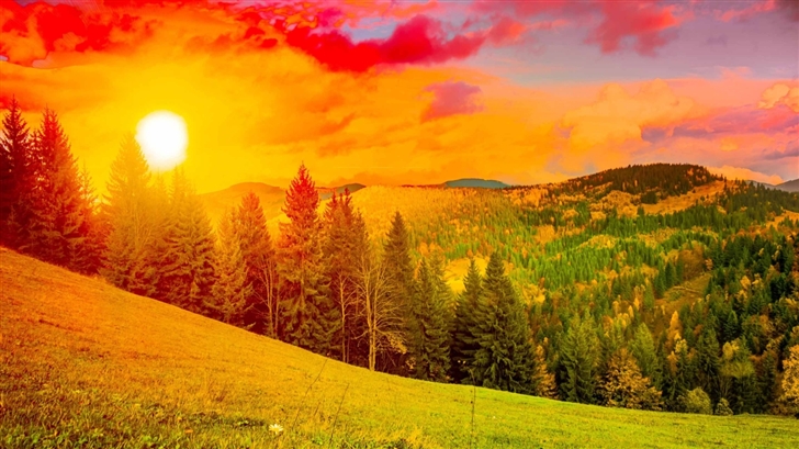 Colorful Sunrise Mountain Mac Wallpaper