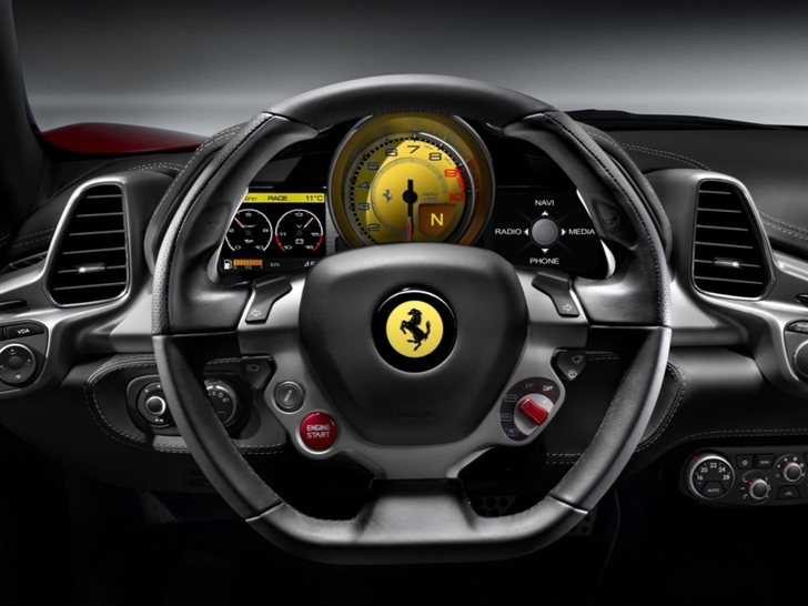 2010 Ferrari 458 Italia Steering Wheel Mac Wallpaper
