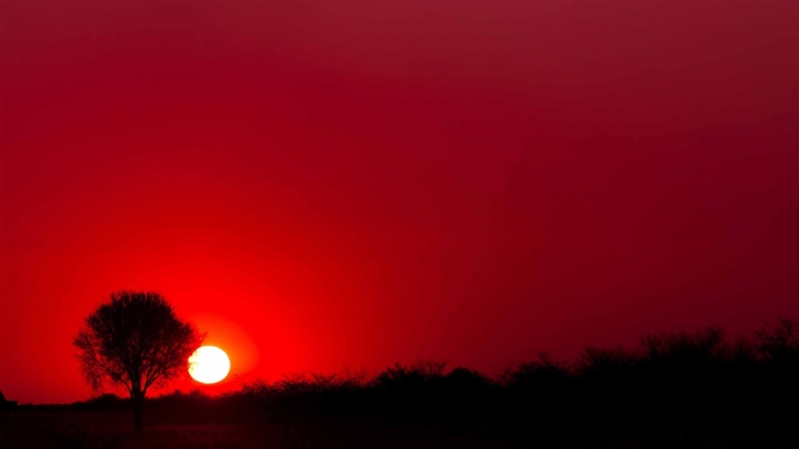 Red Sunset Botswana Africa Mac Wallpaper