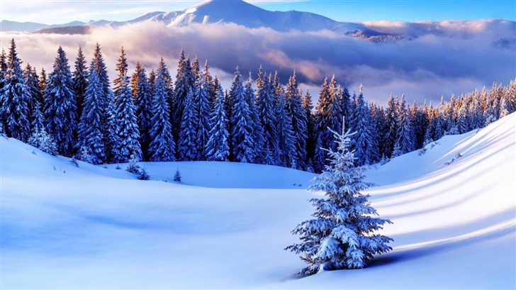 Winter Season Mountains Mac Wallpaper