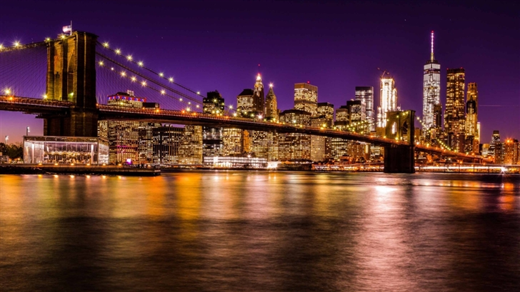 Brooklyn Bridge At Night Mac Wallpaper
