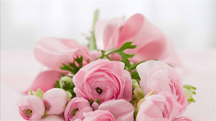 Pink Flowers Bridal Bouquet Mac Wallpaper