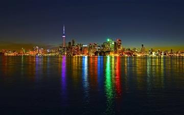 Toronto Skyline At Night MacBook Air wallpaper