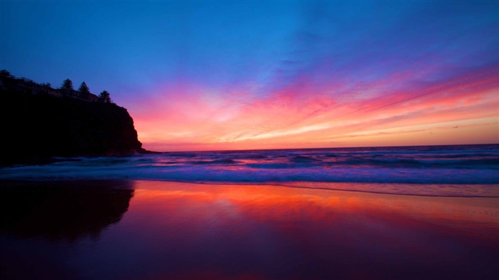 Beautiful Smooth Beach Sunset Mac Wallpaper