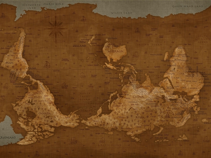 World Inverted Map Mac Wallpaper