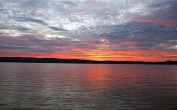 Sunrise Portage Lake Onekama All Mac wallpaper
