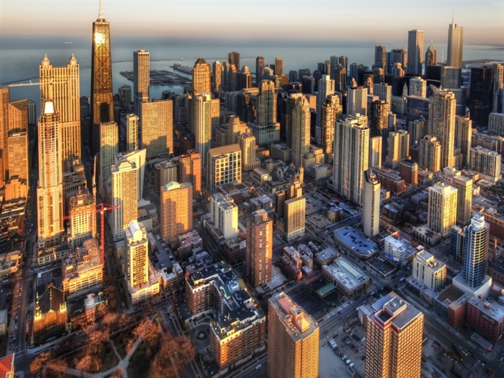 Chicago aerial view Mac Wallpaper