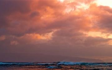 Hawaii Waves Sunset All Mac wallpaper