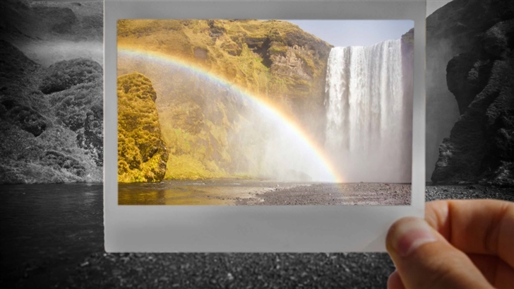 Rainbow Over Skogafoss Waterfall Mac Wallpaper