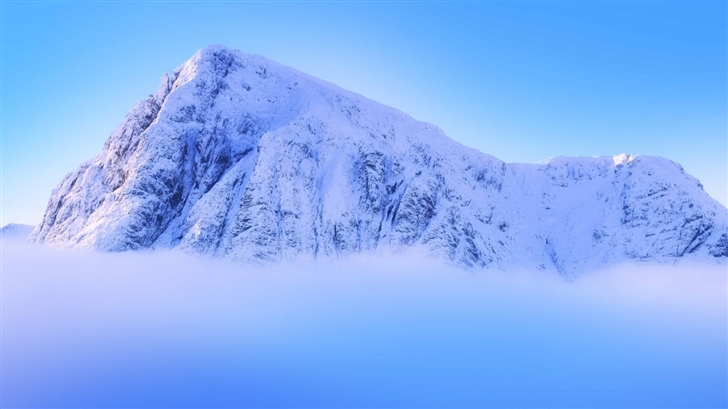 Snowy Mountain Peak Above Clouds Mac Wallpaper