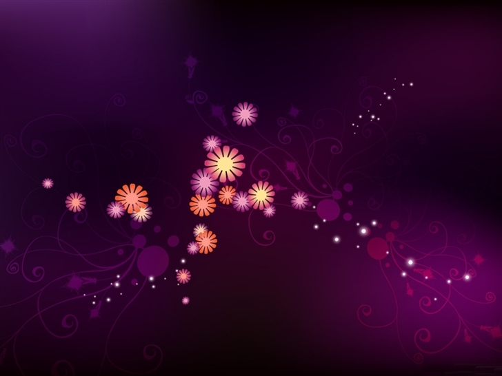 Abstract purple flowers Mac Wallpaper