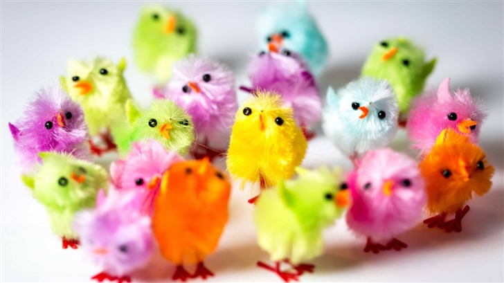 Colorful Easter Chicks Mac Wallpaper