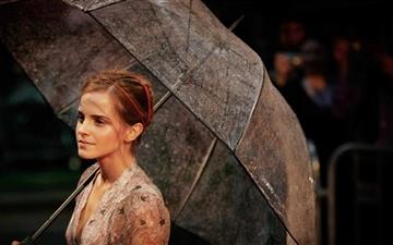 Emma Watson With Umbrella All Mac wallpaper
