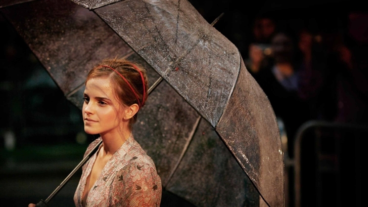 Emma Watson With Umbrella Mac Wallpaper