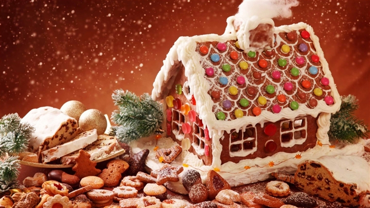 Gingerbread House And Cookies Mac Wallpaper
