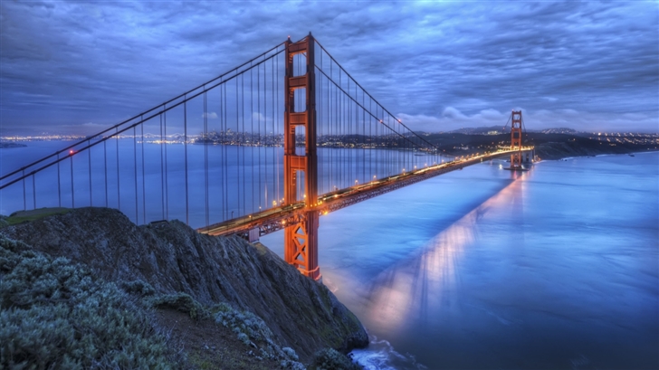 The Golden Gate Bridge At Dusk Mac Wallpaper