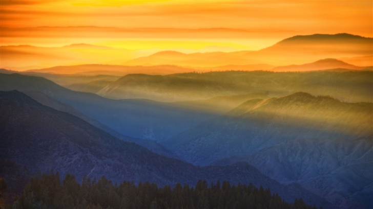 Amazing Sunset In Yosemite Mac Wallpaper