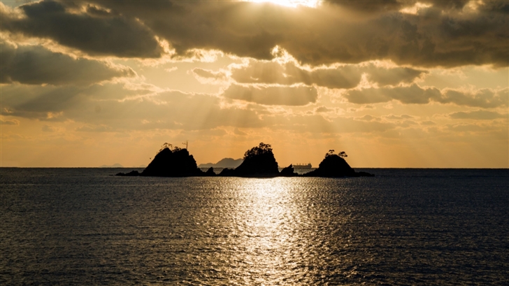 Sunset With Small Islands Mac Wallpaper