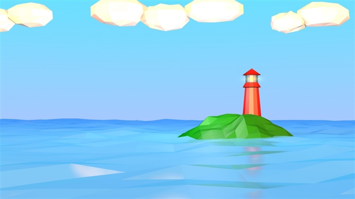 Low Poly Lighthouse Mac Wallpaper
