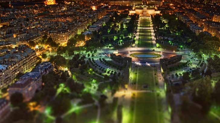 Paris Panorama At Night Tilt Shift Mac Wallpaper