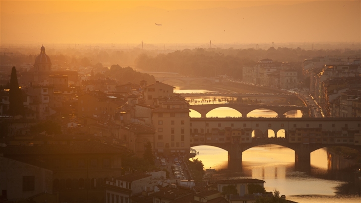 Golden Sunset Over Florence Italy Mac Wallpaper