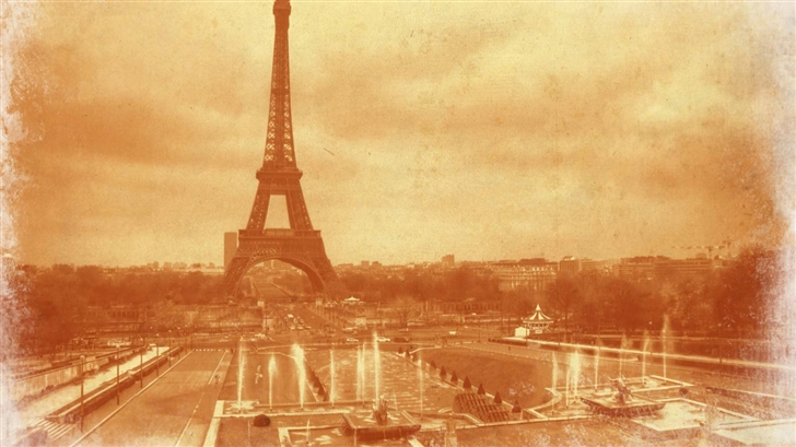 Old Photo Of The Eiffel Tower Mac Wallpaper