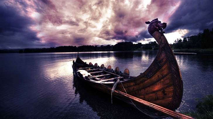 Vikings Boat Mac Wallpaper