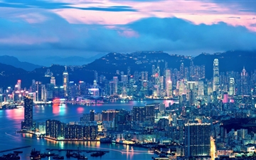 Hong Kong Night Lights All Mac wallpaper