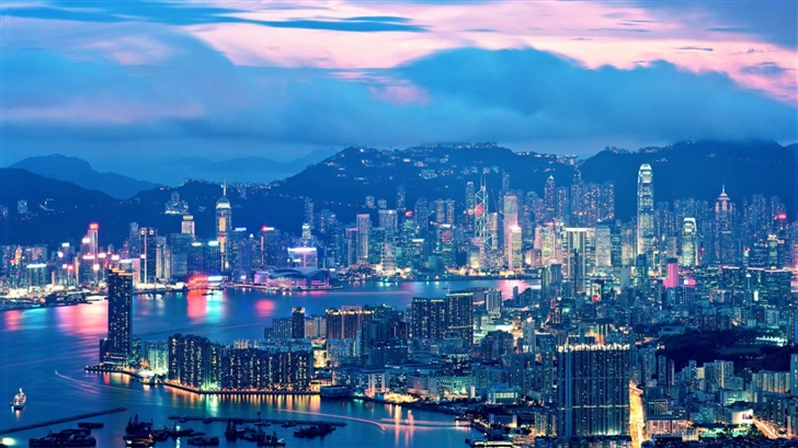 Hong Kong Night Lights Mac Wallpaper