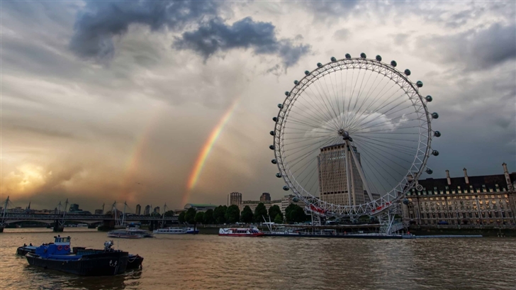 London Eye And Rainbow Mac Wallpaper