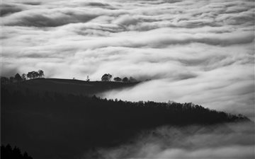 Cloudy rural hills iMac wallpaper