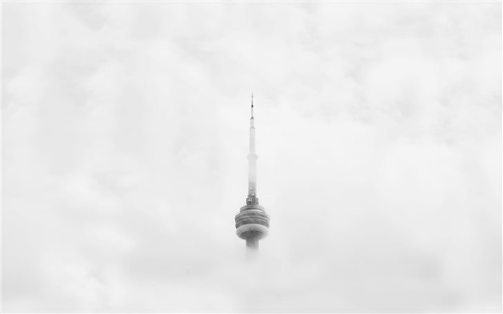 CN Tower Through Clouds Mac Wallpaper