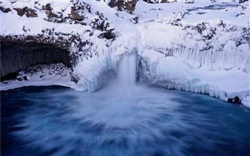 Iceland winter waterfall All Mac wallpaper
