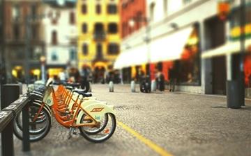 Cityscapes Streets Bicycles Blur All Mac wallpaper