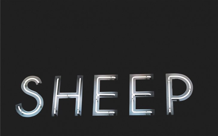 White Neon Sign Sheep Mac Wallpaper