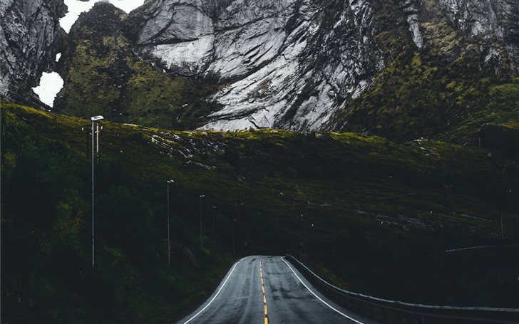 A mountain road in Norway Mac Wallpaper