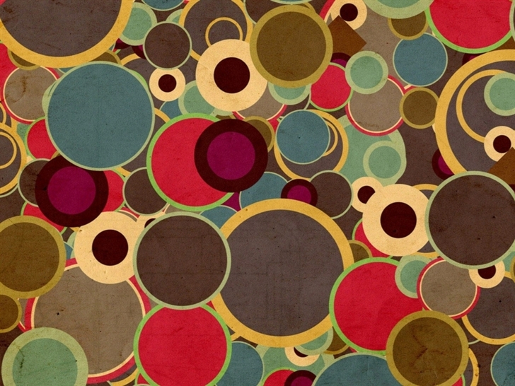 Multicolor Circles Brown Mac Wallpaper