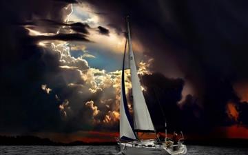 Navigation Sea Dark Clouds Storm MacBook Air wallpaper