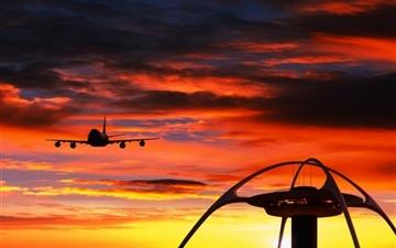 Landing Plane Sunset All Mac wallpaper